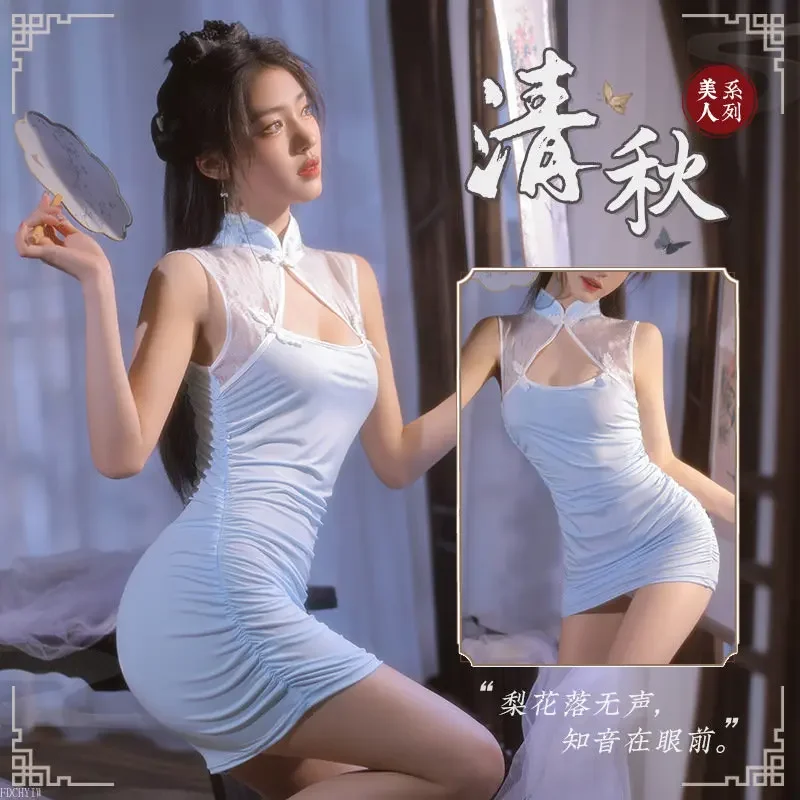

Fashion Chinese Qipao Dress Sexy Cosplay Traditional for Women Cheongsams Party Temptation Classical Erotic Lingerie Pajamas New