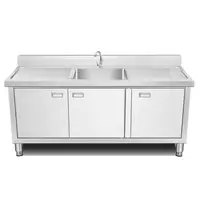 อ่างล้างผักแบบติดตั้งบนเคาน์เตอร์เดี่ยว สเตนเลส 304 สำหรับครัวเชิงพาณิชย์ 5