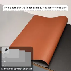 Large PU Leather Waterproof Desk Pad - Office & Gaming Mouse Pad - 60x30 cm (Brown-Grey)