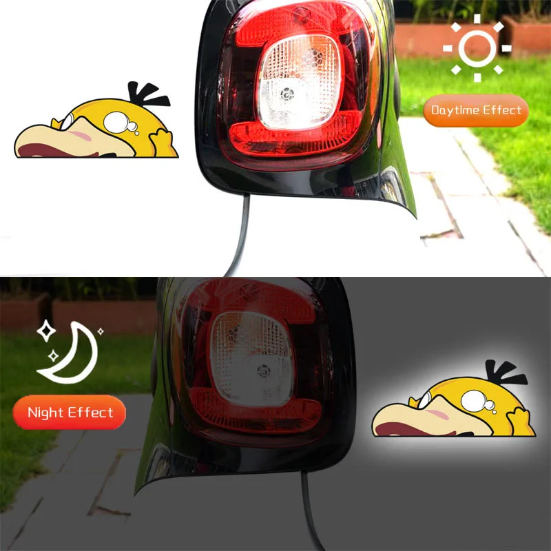 Anime Pokemon Psyduck Car Sticker Pikachu Cartoon Kawaii Personality Stickers Decorative Car Motorcycle Bumper Creative Stickers