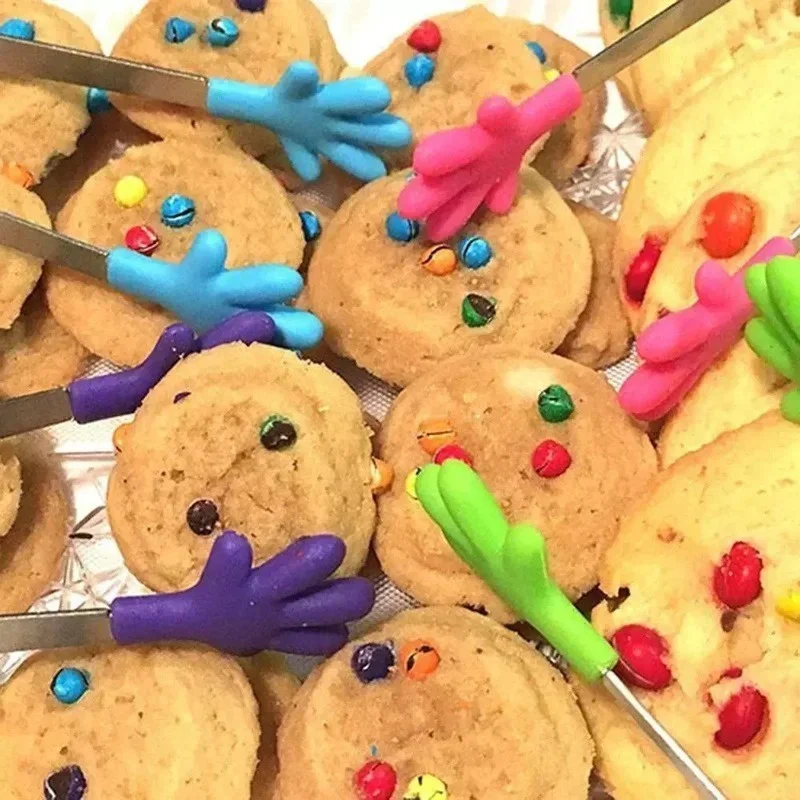 Creative Daily Kitchen Tools Stainless Steel Handle Silicone Mini Food Handheld Clip Suitable Household Kitchen Supplies Tools