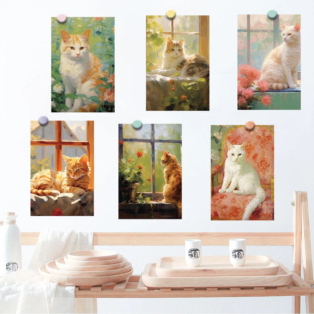 10 PCS French Chic Print Poster Sticker Bar Gift Coffee Skateboard For Living Cartoon Kids Decor Room Card Wall Bar Painting