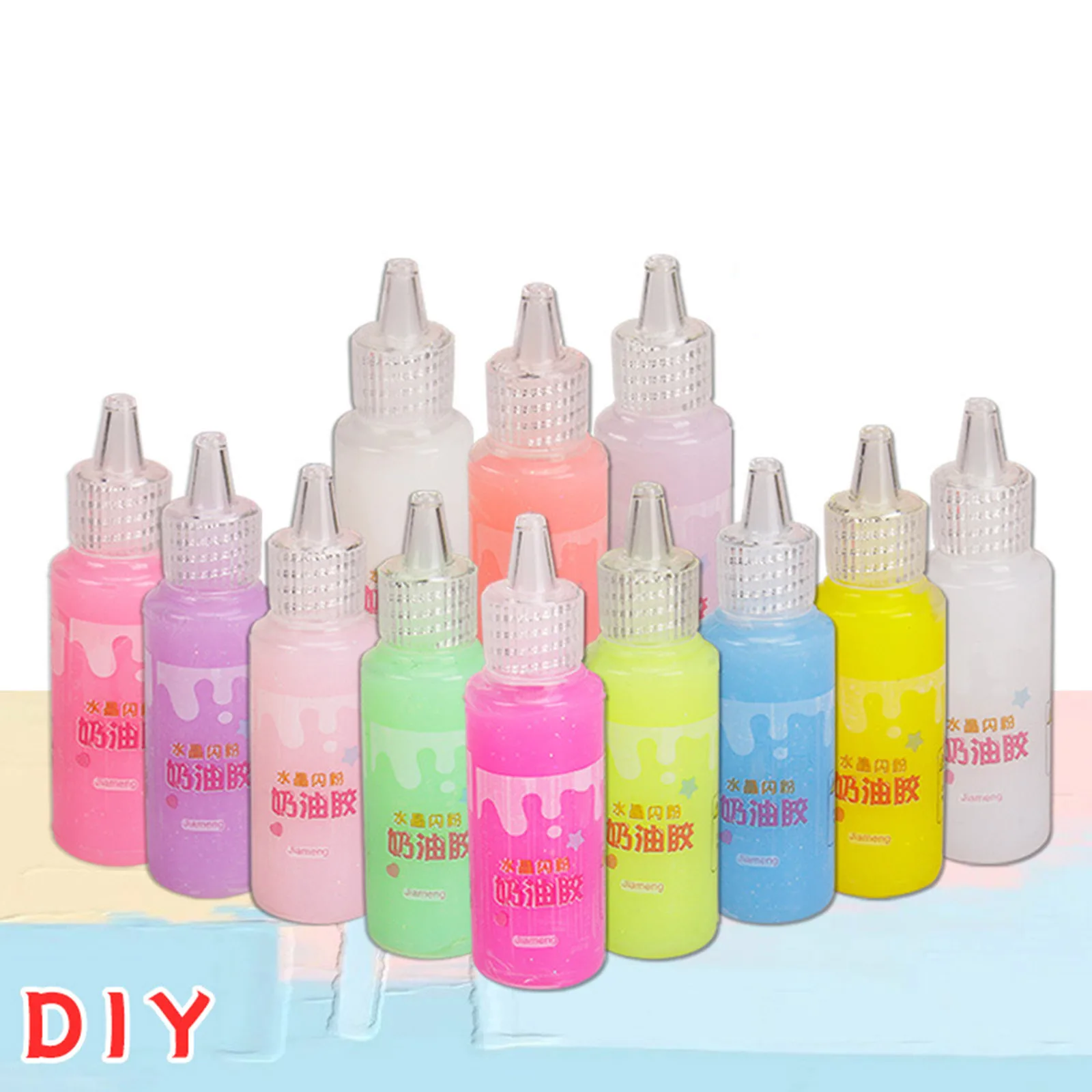 레진 DIY 가짜 휘핑 크림 클레이 크리스탈 글리터 파우더 클레이 글루 젤, 모바일 쉘 DIY 공예 장식, 8cm X 2.5cm,1 개, 22ml