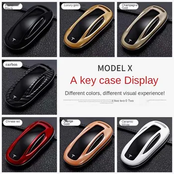 Custodia per chiave Auto in fibra di carbonio Shell per Tesla Model X Y Holder telecomando Fob portachiavi ABS accessori Auto protettivi - Custodia per chiave Auto in fibra di carbonio Shell per Tesla Model X Y Holder