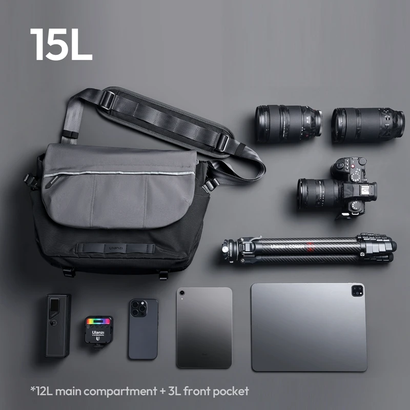 Ulanzi TE88 15L Camera Shoulder Bag with Removable Dividers for Digital Canon/Nikon/Sony/DJI Drone Camera Lightweight Travel