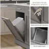 Kitchen Island with Trash Can Storage, 52" Rolling Kitchen Island on Wheels with Marble Countertop & Pull Out Spice Rack 4