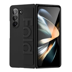 Luxurious Ultra-Thin Matte Silicone Wrist Strap Case with Shockproof Hard Back Cover for Samsung Z Fold6 (Black)