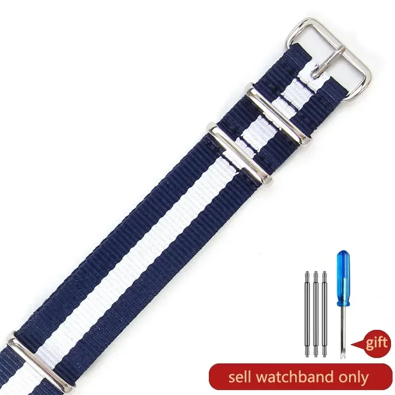 Elastic Waterproof Nylon Watch Strap - Durable and Stylish Replacement Band (18, 20, 22mm)