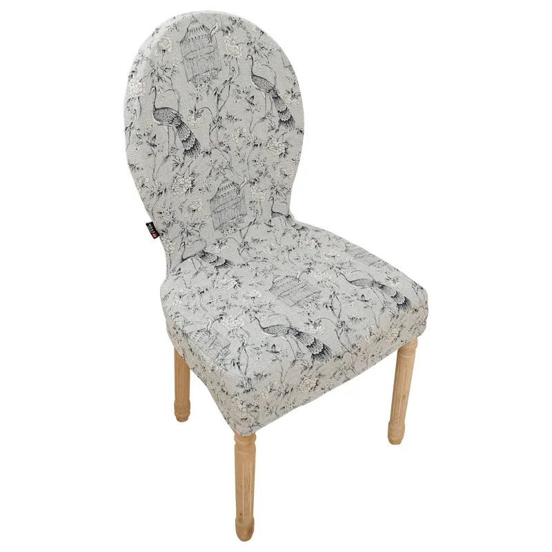 High Quality Chair Cover Non-slip Jacquard Home Dining Room Chair Cover Chinese Style Neo-classical Peacock Pattern Stool Cover 3