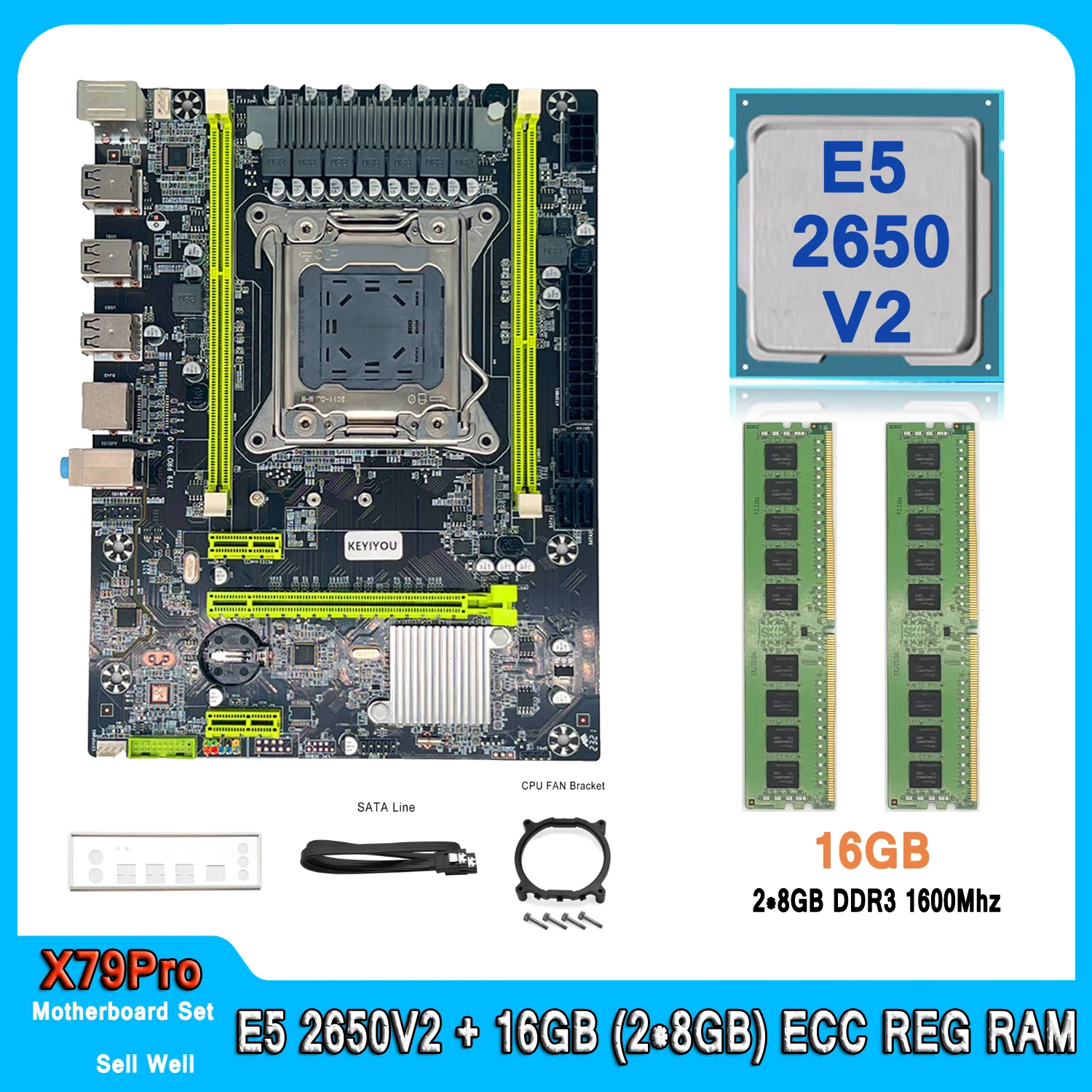 X79 pro placa-mãe combo 16gb (2*8gb) kit xeon e5 2650 v2 placas