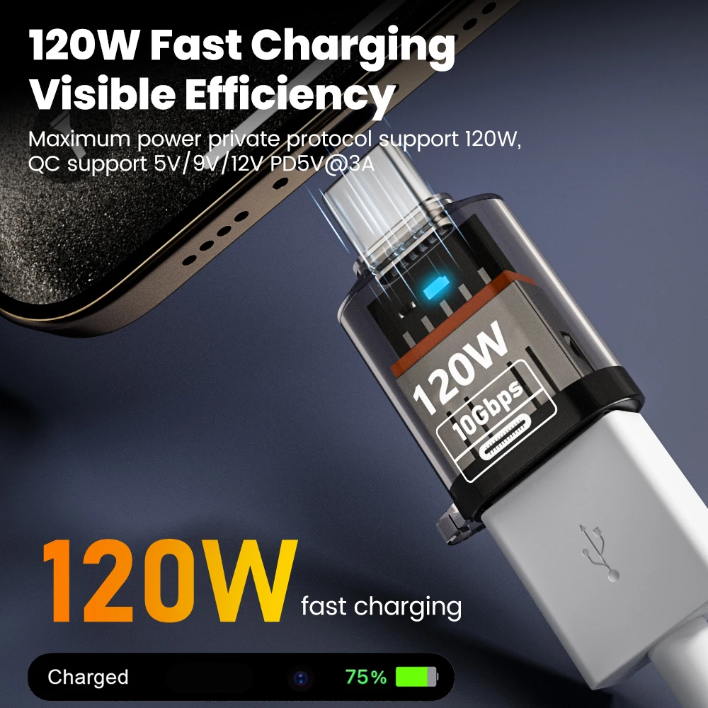 OTG Adapter 10Gbps OTG USB 3.2 To Type C Adapter 120W Fast Charging USB C Converter OTG Xiaomi Samsung PC Tablet Audio/Data Transfer