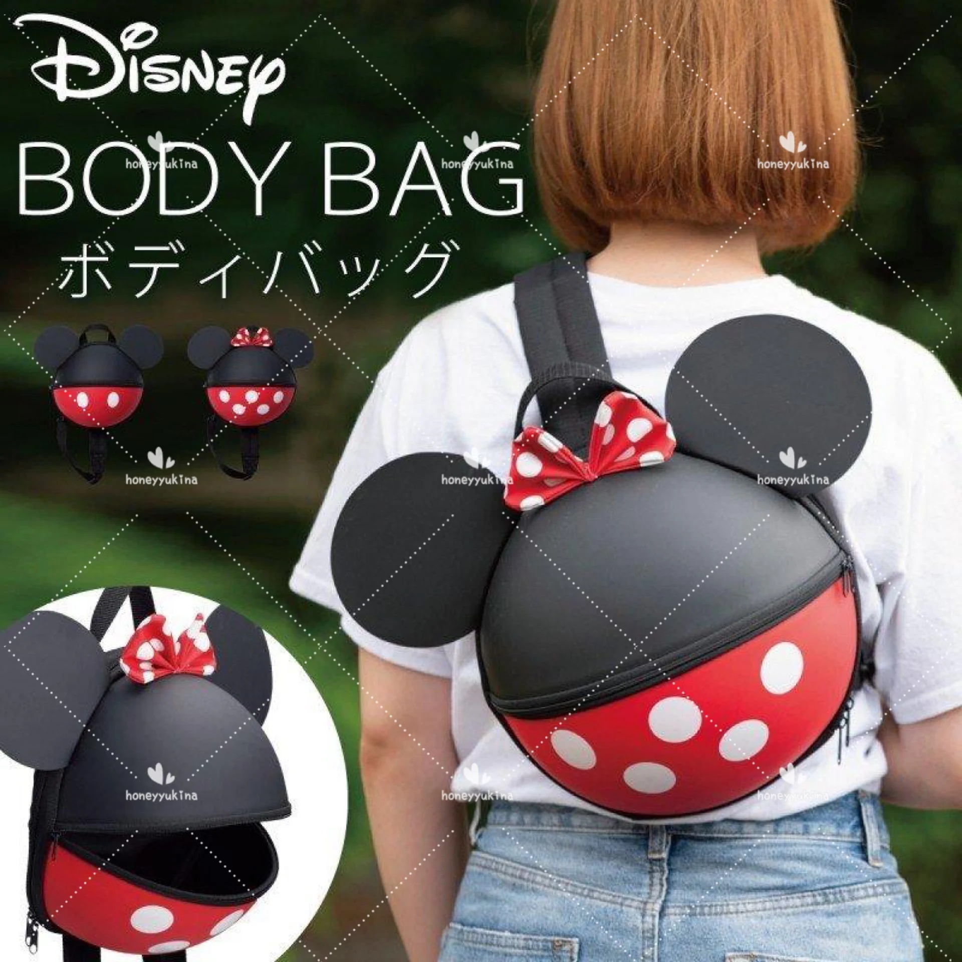 

Japan Disney Big Head Shoulder Bag Crossbody Bag Schoolbag Retractable Card Bag Mickey Minnie Three-eyed Boy