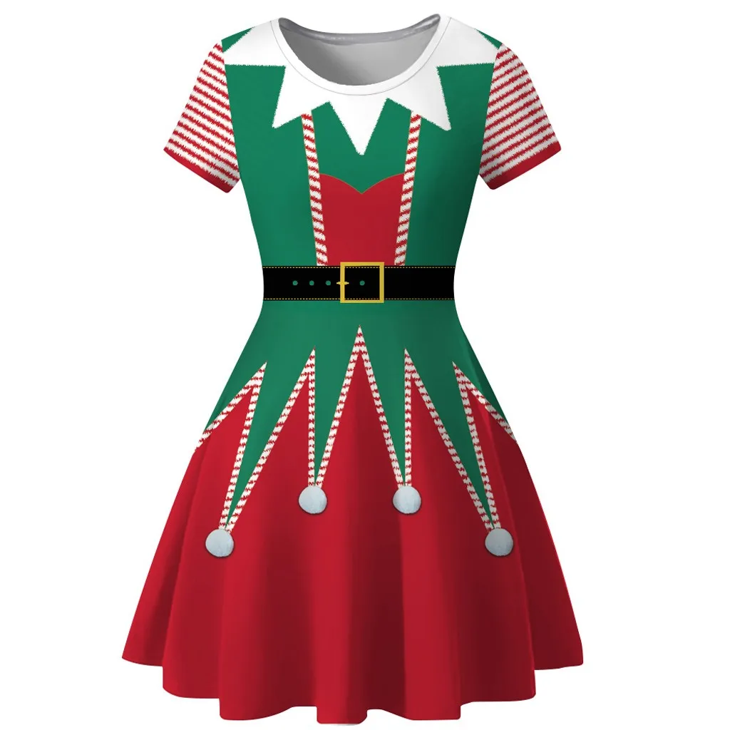 

Women Snowman Christmas Red 1950s Notes Print Vintage Costume Swing Party Dress Autumn And Winter Pullover Mini Dresses 2023