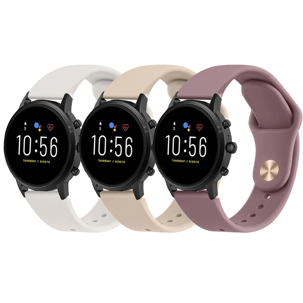 

Silicone Strap For Fossil GEN 6 5 5e 44mm/GEN 5 LTE 45mm Band Bracelet For Fossil Gen 5 Carlyle Julianna Garrett Carlyle HR Band