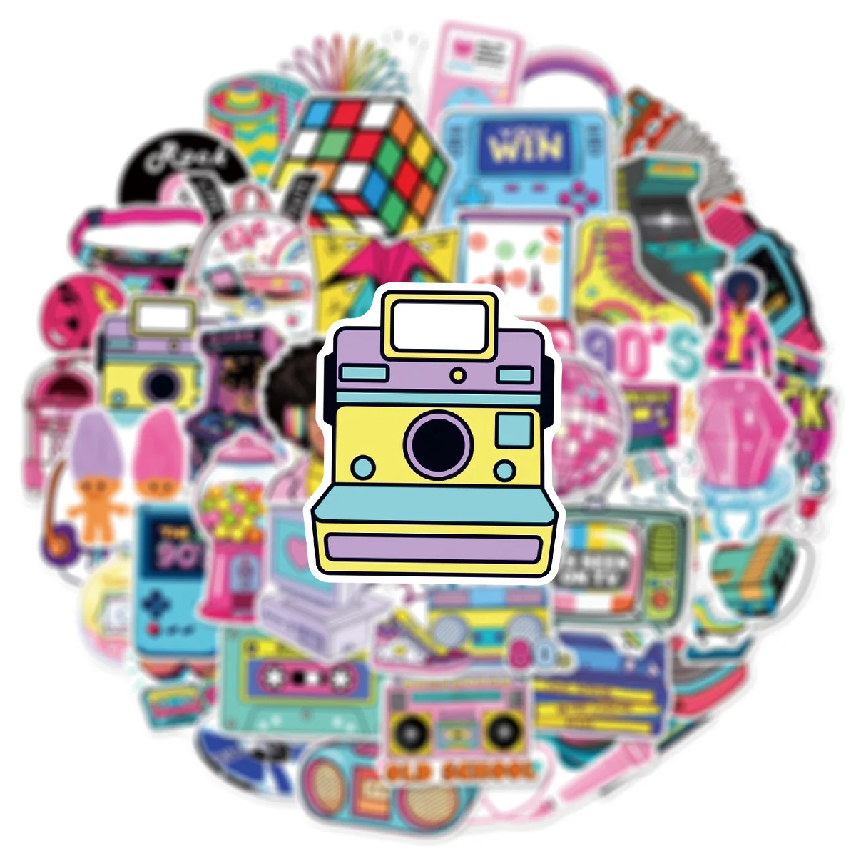 50Pcs 80s 90s Cartoon Stickers Retro Games Vinyl Waterproof for Laptop Phone Case Notebook Water Bottle DIY Stickers - 4