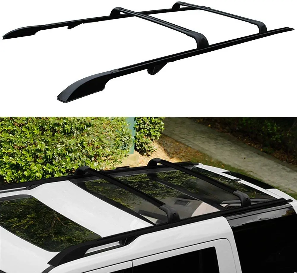 4Pcs Aluminum Long Version Roof Rail Racks Cross Bars Crossbars Cargo