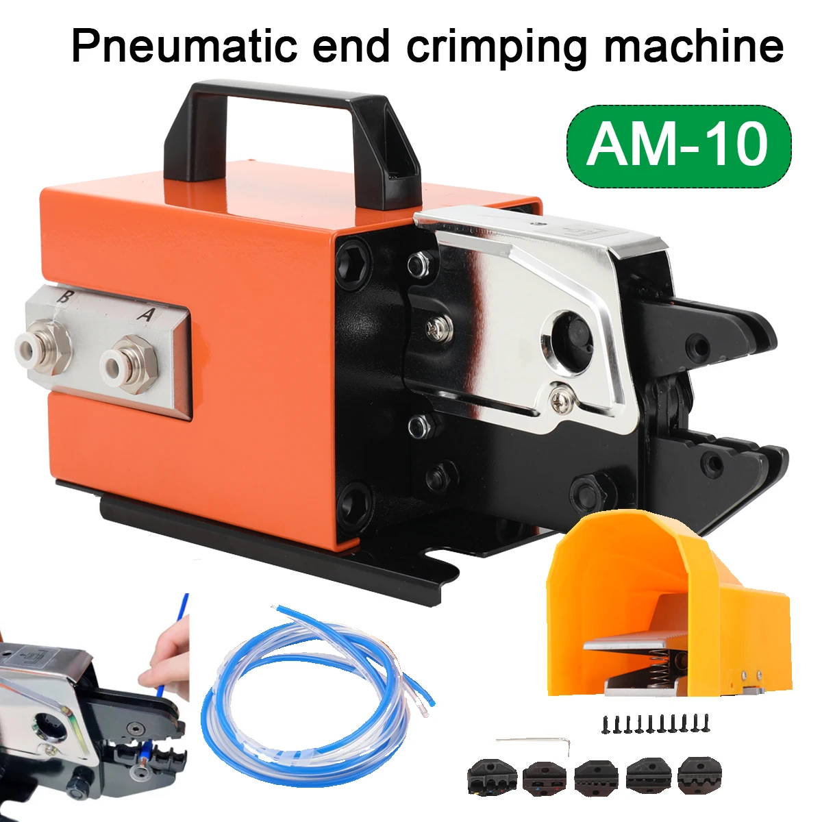 

0.5-0.7MPA Pneumatic End Crimping Machine AM-10 Terminal Crimper Pliers Tool with Foot Switches