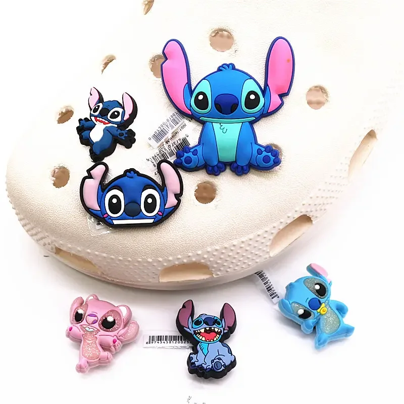 3pcs Set Original Cartoon Movie Lilo Stitch PVC Shoe Charms Boojiboo Shoe Accessories Jeans Clog Pin Kids Women Shoe Decorations