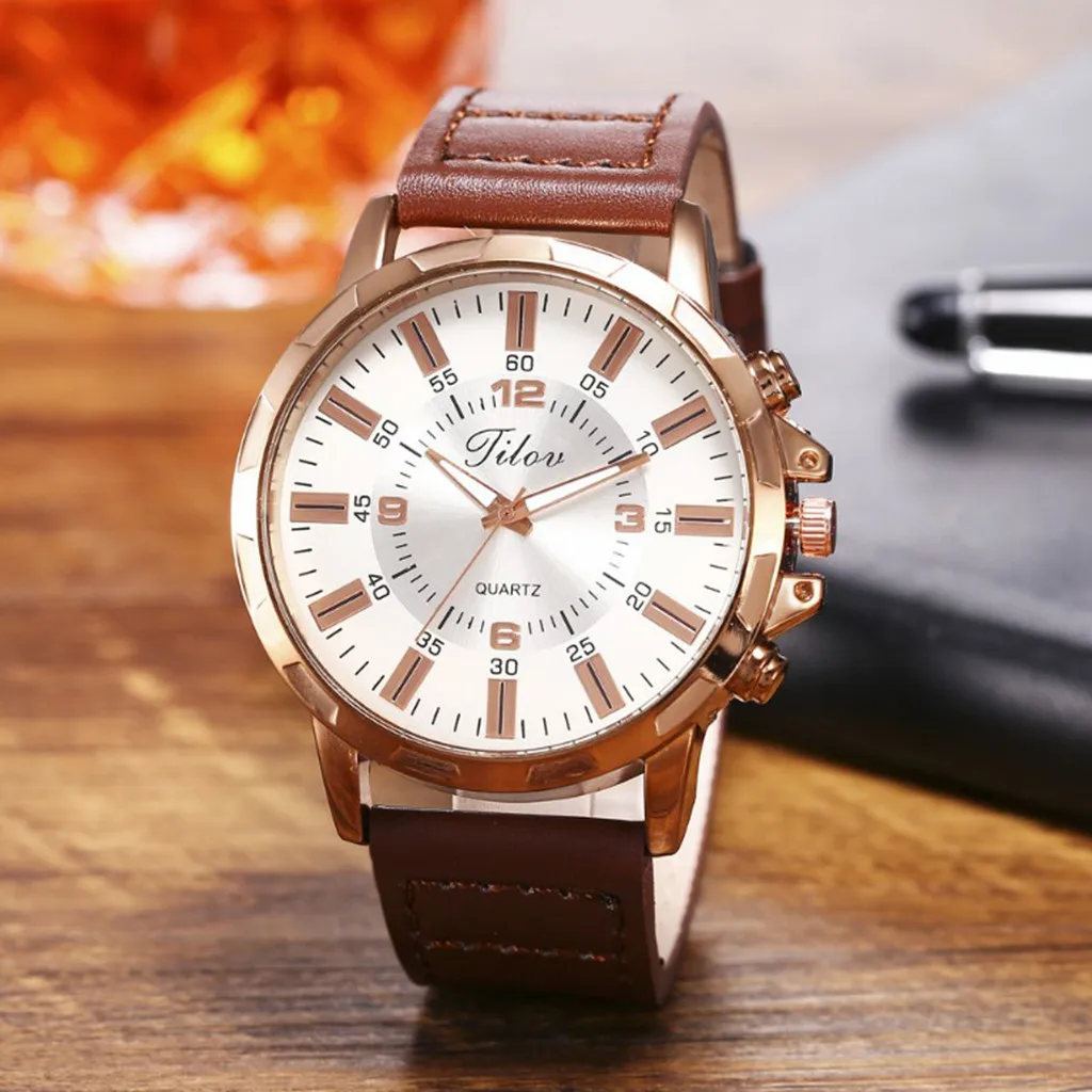 

2022 Relogio Masculino Watches Men Fashion Sport Stainless Steel Case Leather Band Watch Quartz Business Wristwatch Reloj Hombre