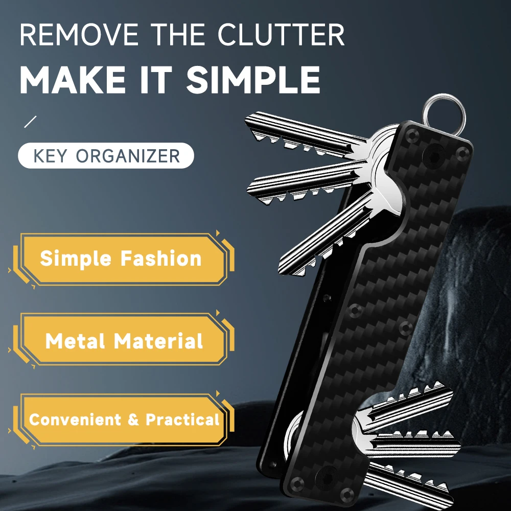 Compact Key Organizer Key Chain Case Minimalist Pocket-Sized Car Holder for Keyring Keychain Loop Piece
