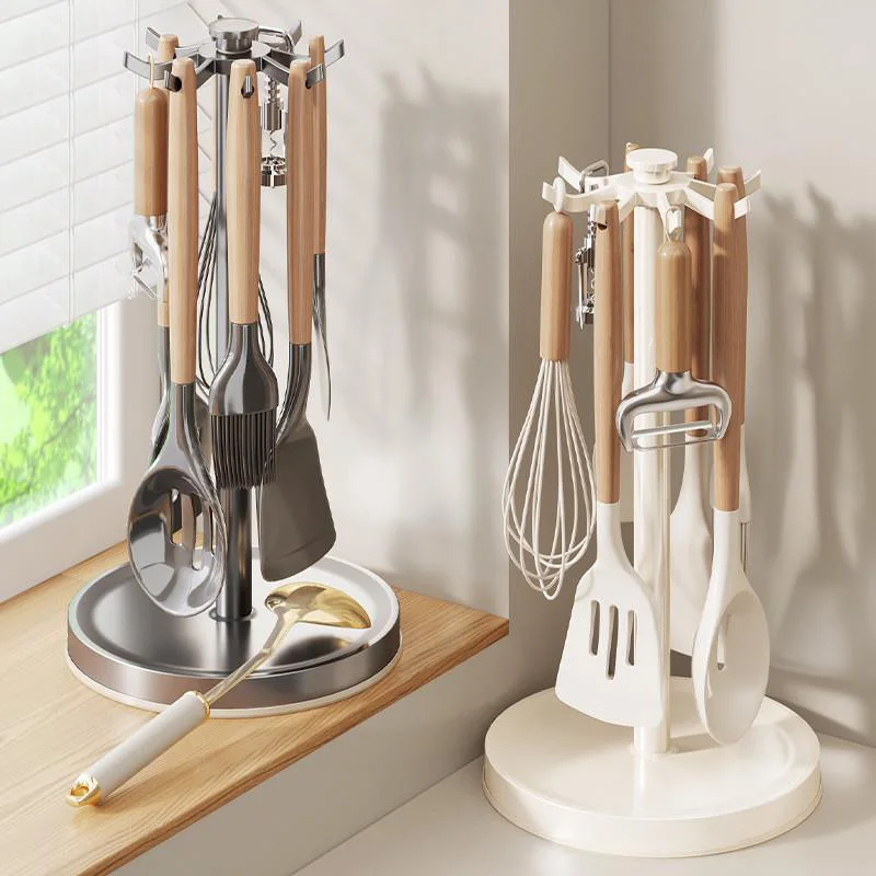 Kitchen Countertop Rotating Hook Rack, Multifunctional Spoon Spatula ...