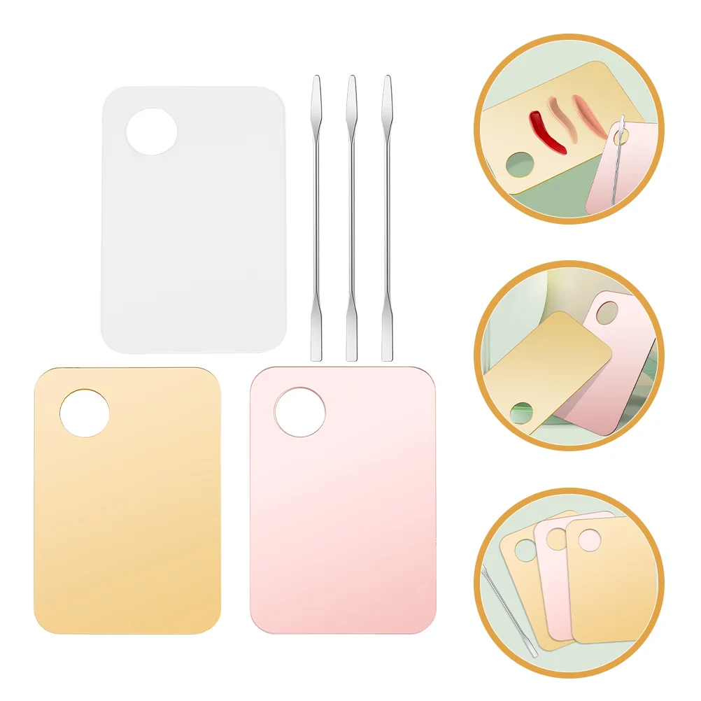 

3 Sets Cosmetics Palettes Mixing Makeup Palettes with Spatulas Women Makeup Tools