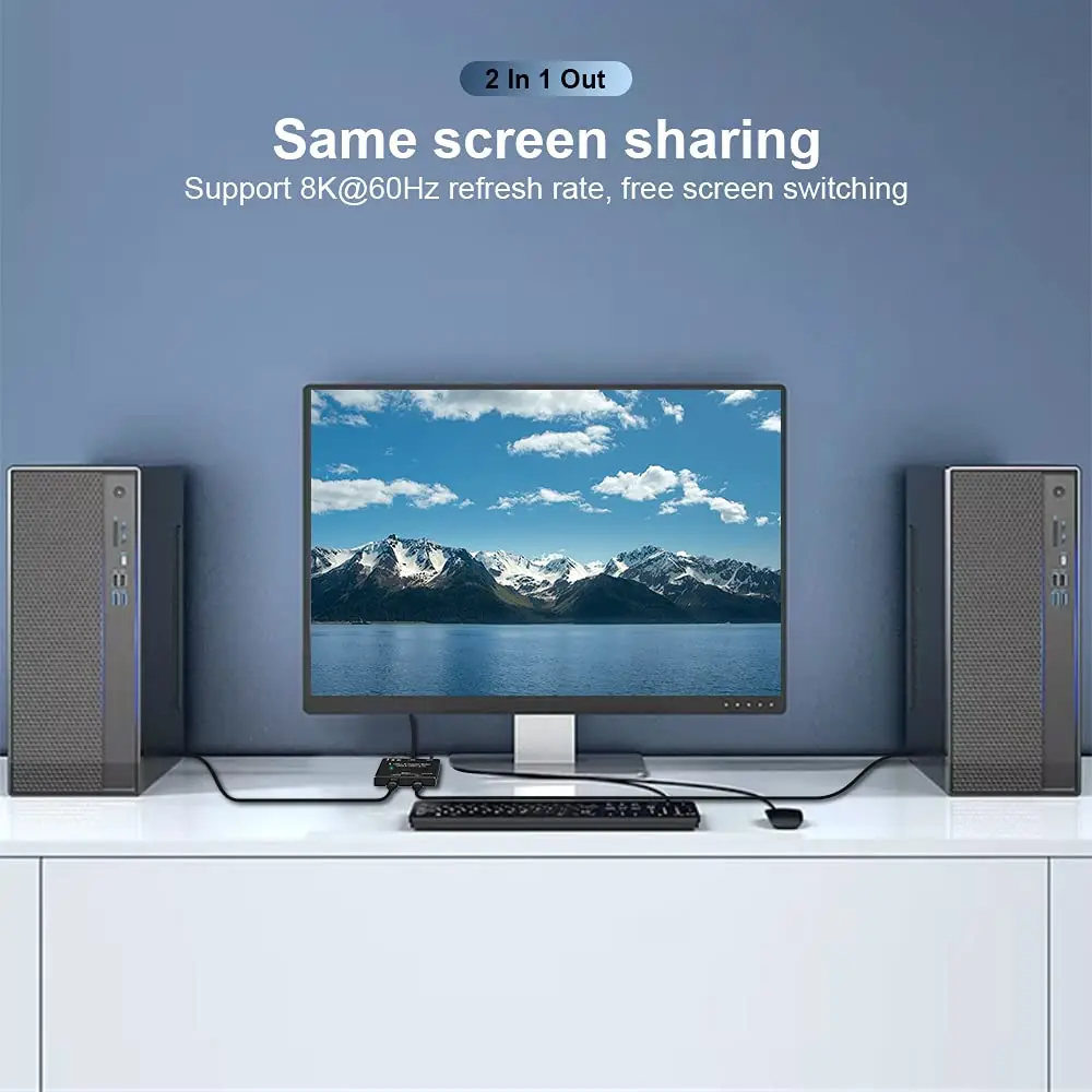 USB C Ÿ ġ й, PC Ʈ й ȯ ̺, 1x2, 2x1  , 8K, 30Hz, 4K, 120Hz, PD 100W, 10Gbps ó