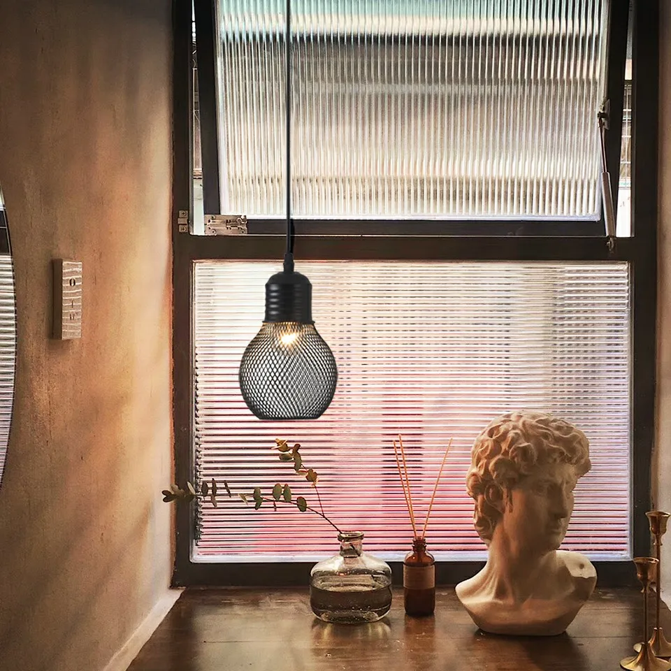 

Маленькая черная Подвесная лампа OuXean E27, промышленная Подвесная лампа, украшение для ресторанов, баров, пабов, без лампы