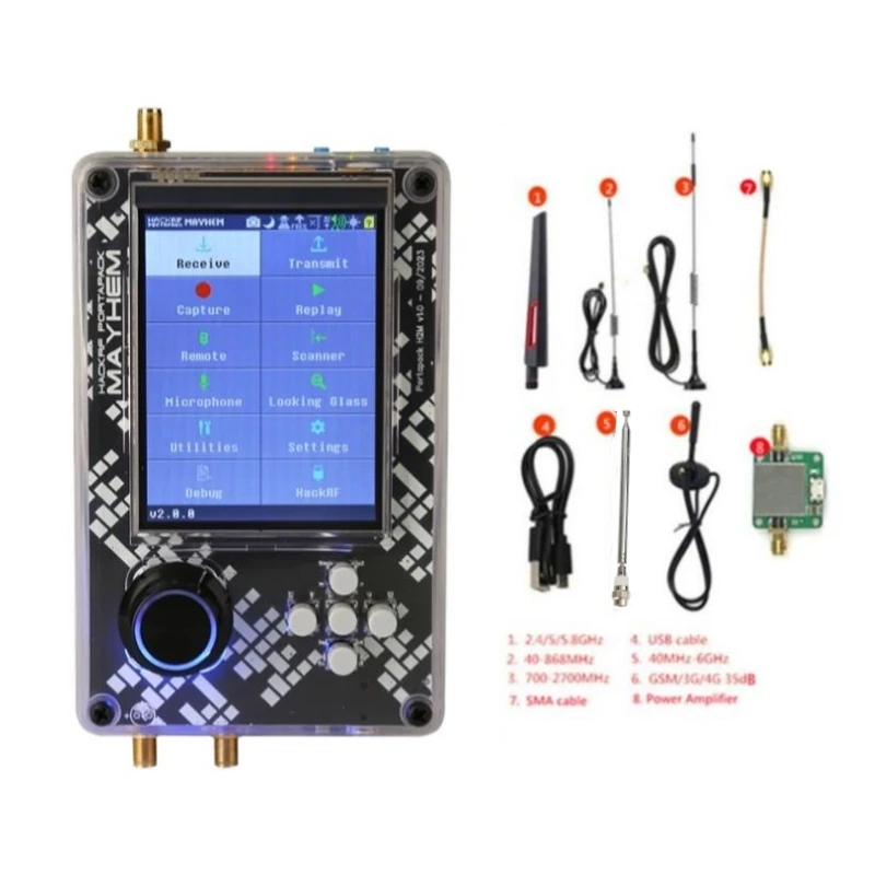 Portapack montado com hackrf one tcxo mayhem signature edition novo