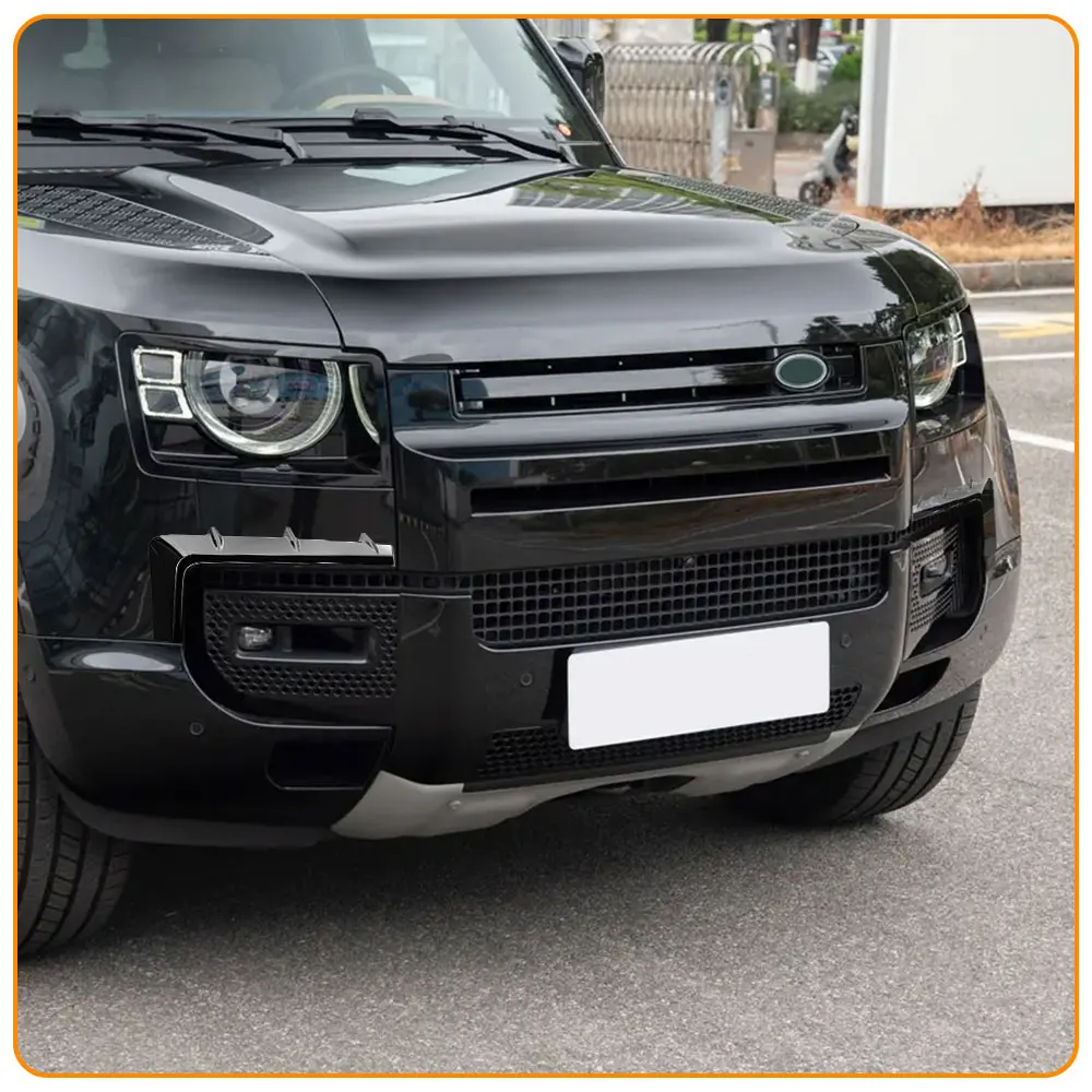 랜드로버 디펜더 2020-2023 프론트 범퍼 립 자동차 액세서리 스플리터 바디 키트 스포일러 디퓨저 글로스 블랙 스타일