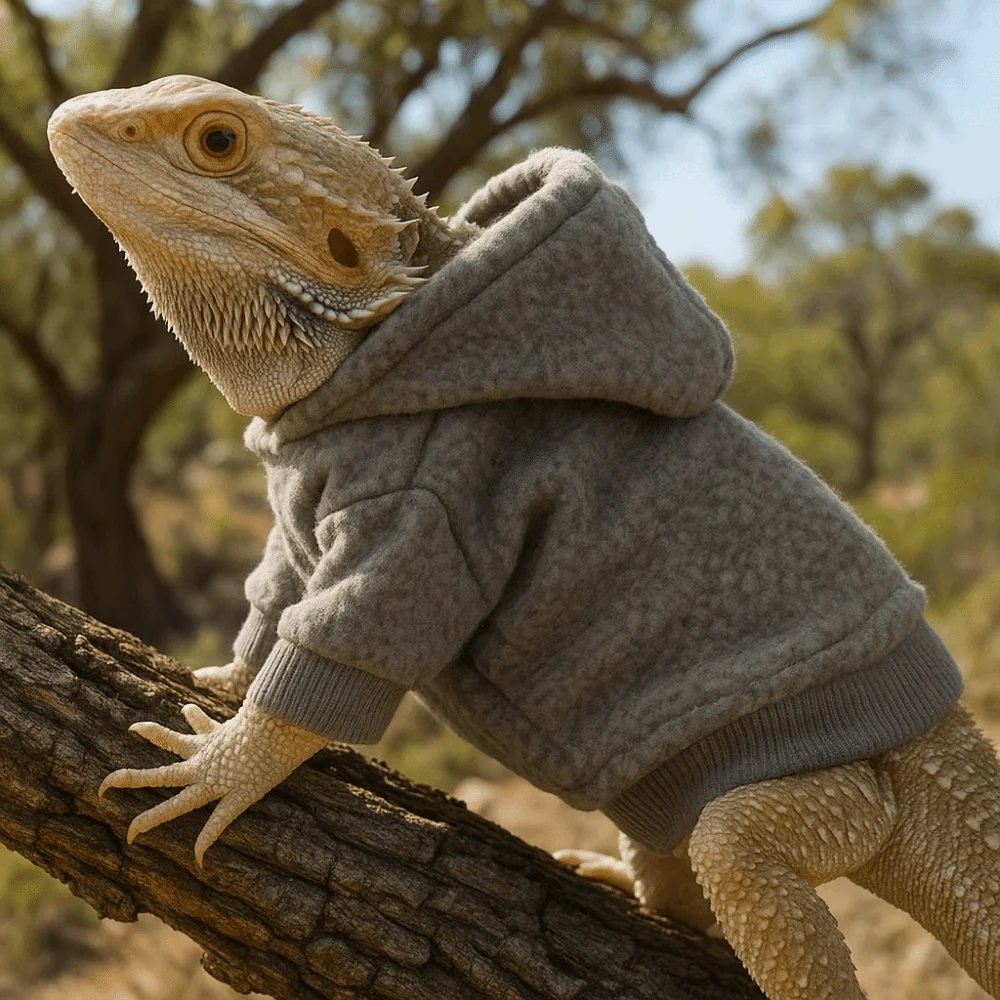 Hamster Warmer Tops Warm Lizards Clothes Solid Color Windproof Bearded Dragon Hoodie Soft Lizard Harness Vest Small Animal