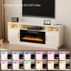 70''TV Stand with 36''Fireplace-LED Light Entertainment Center for 75+inch TV-White TV Cabinet,Modern TV Console for Living Room 3