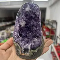 587g 10cm Natural Uruguay Dream Amethyst Quartz Crystal Cluster stand 1