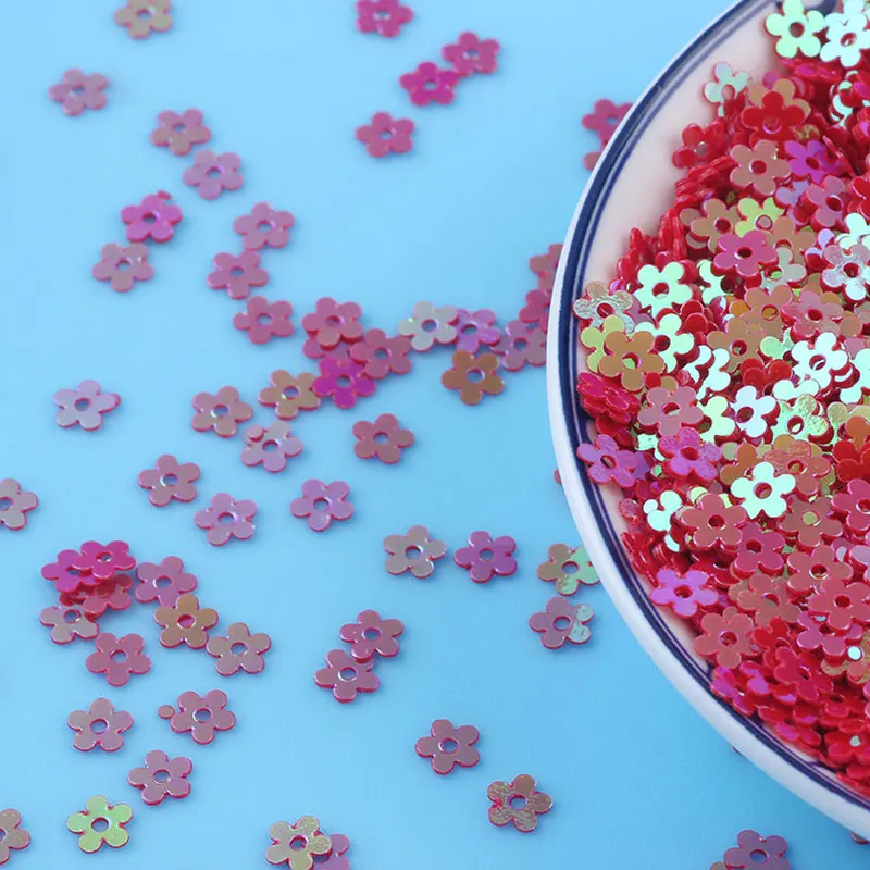 Plum Blossom Perforated Decorative Sequins - 5mm DIY Craft Embellishments