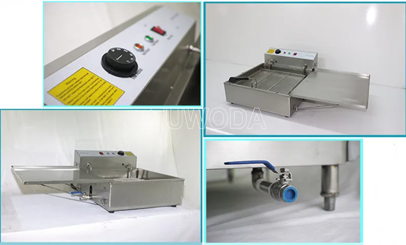 25L Capacity Electric Oil Fryer for Donuts Machine 3000W Commercial 304 Stainless Steel Donut Frying Machine 4