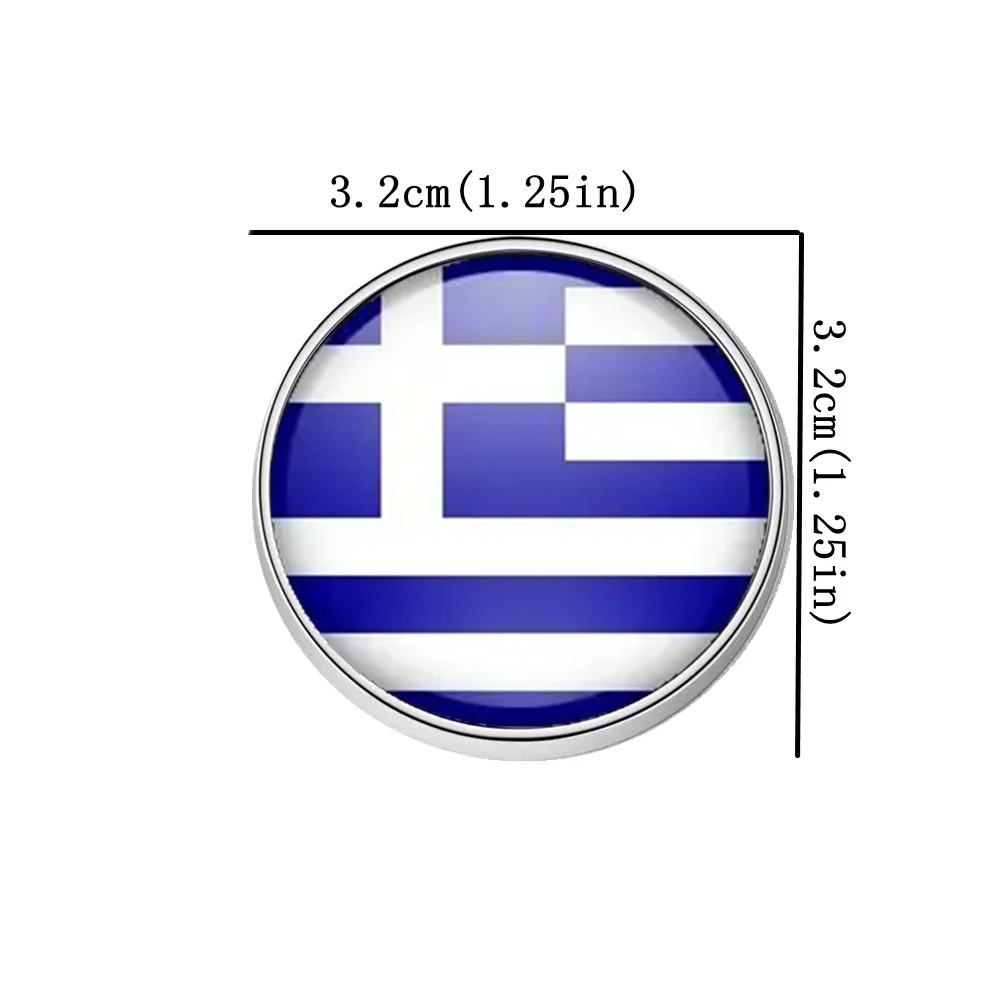 

3D Greece National Flag Logo Silver Metal Fridge Magnets with 3.2cm Pattern Is Used To Decor