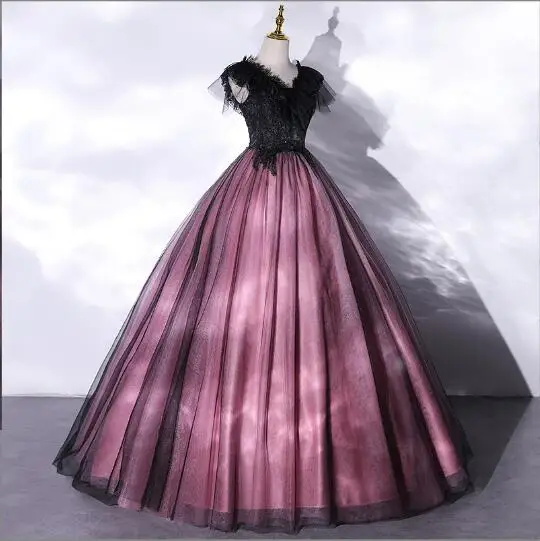Summer Sleeveless Women's Quinceanera Dresses Luxury V-Neck Vestidos 15 Anos Simple Vintage Quinceanera Party Prom Gown
