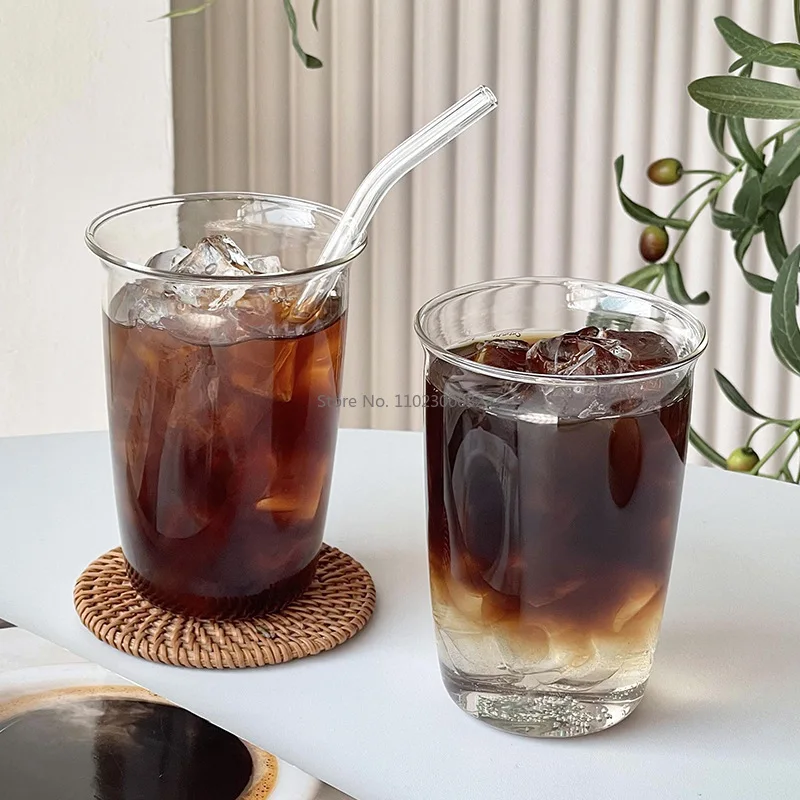 Transparent Ribbed Latte Coffee Glass Cup Cocktail Glasses Vertical Grain Phnom Penh Glass Water Cup Juice Coffee Whiskey Cups glass cup