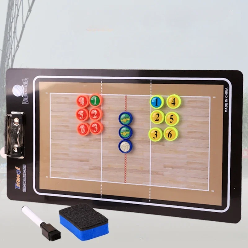 2 In 1 Foldable Volleyball Board Coaching Clipboard With Marker Pen Magnetic Tactical Notebook Game Training Teach Equipment volleyball ball volleyball trainer