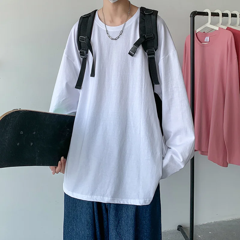 2022 Spring Autumn Long Sleeve T shirts Men O Neck Long T Shirts Men