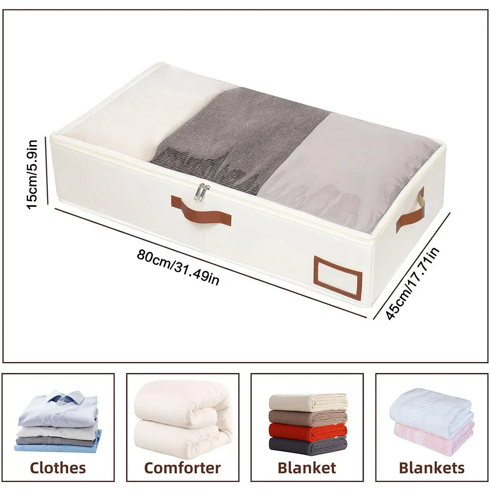 1 borsa porta abiti pieghevole di grande capacità, contenitore sotto il letto per trapunte con coperchio, organizer per armadio_voghion.com