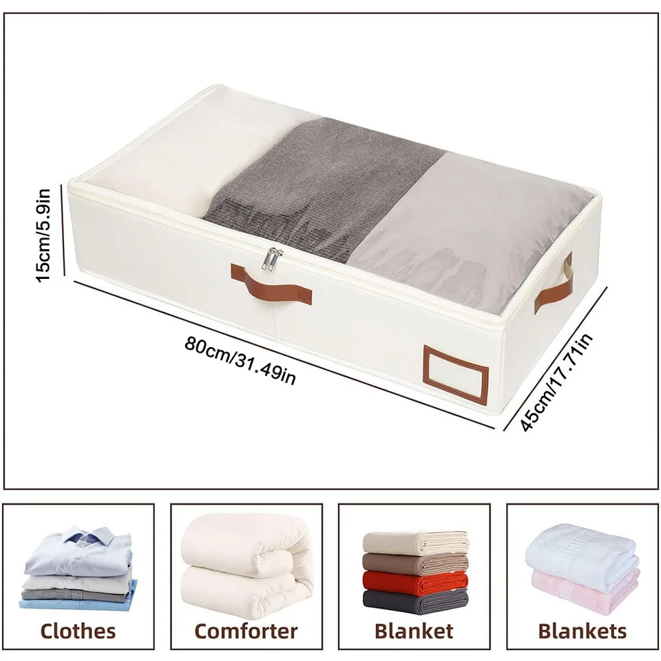 1 borsa porta abiti pieghevole di grande capacità, contenitore sotto il letto per trapunte con coperchio, organizer per armadio_voghion.com