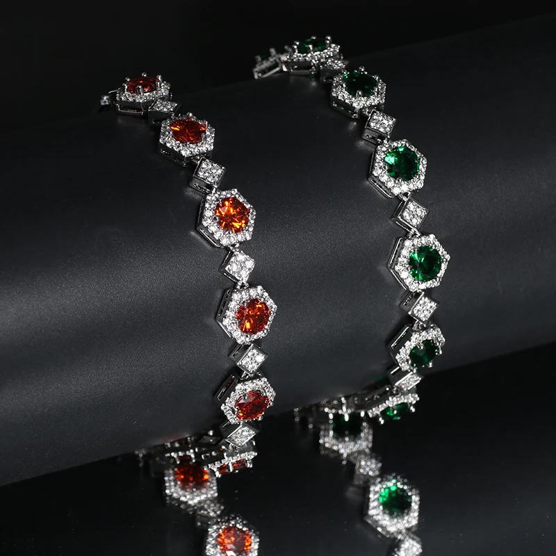 2023 New Fashion Luxurious Women Bracelet Cubic Zirconia Geometric Ellipse Bracelet for Banquet Wedding Accessories Gifts