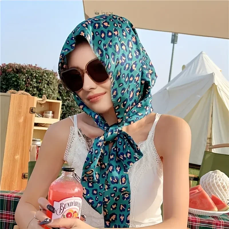 

Fashion Outdoor Beach Headscarf UV Protection Sun Protection Women's Sun Protection Silk Scarf Soft Sweat Absorption Breathable