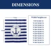 Custom Name Nautical Shower Curtain Anchor Design Waterproof Fabric Bathroom Decor Ocean Themed Personalized Bath Curtain 3