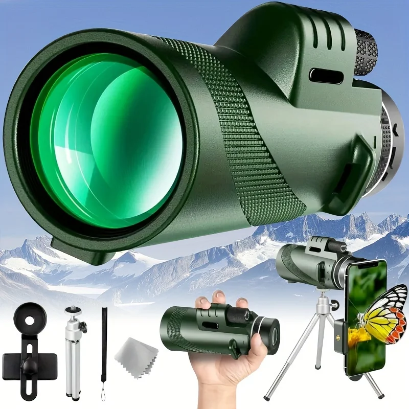 Long-range high-definition professional adult monoculars, small portable telescopes, suitable for exploration and hiking