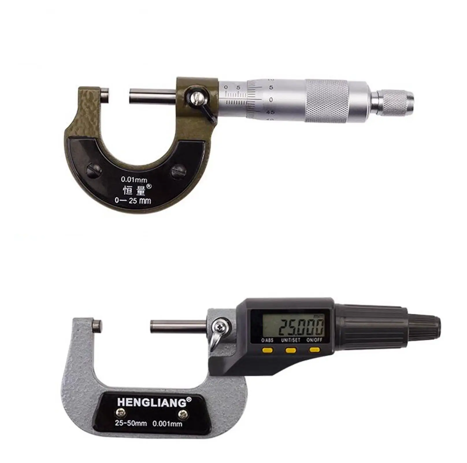 

0-25/25-50/50-75/75-100mm Accuracy 0.01mm/0.001mm Dial/Digital Type Graduated Scale Micrometer Test Guage Meter Measuring Tool