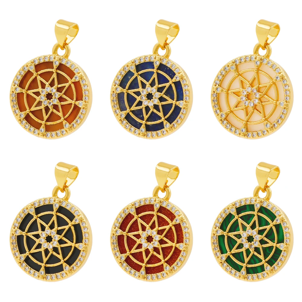 

5 шт., круглые подвески в виде ракушек Тигрового Глаза