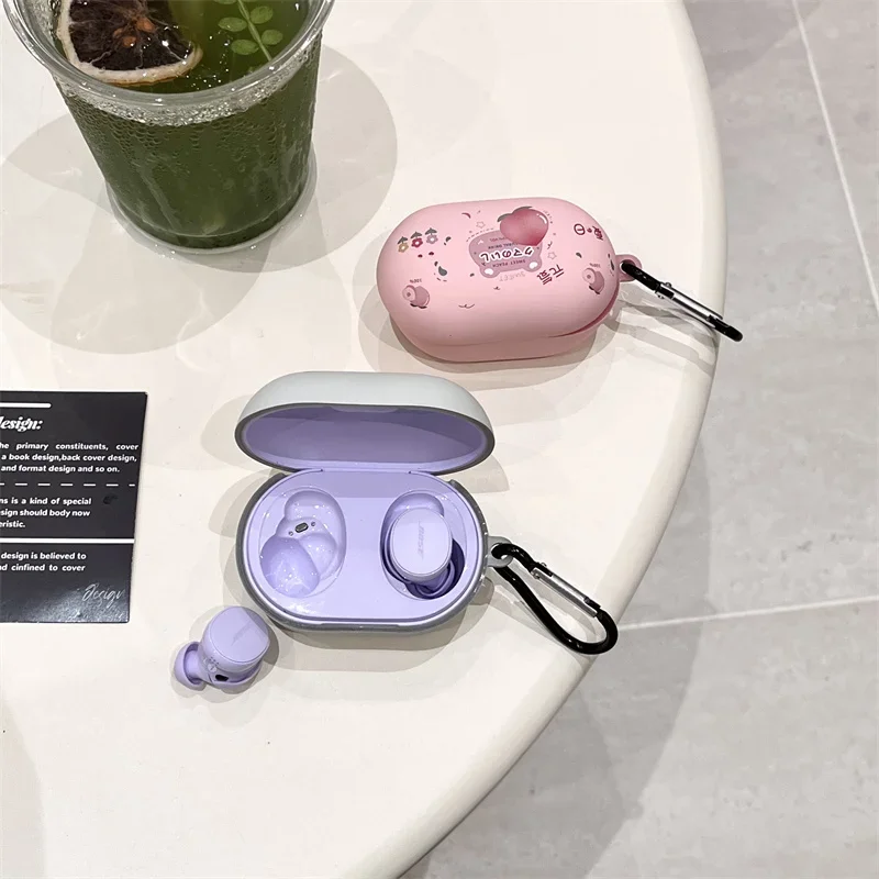 Stylish Ear Buds Case with Carabiner Clip - Cute Design Headphone Cover