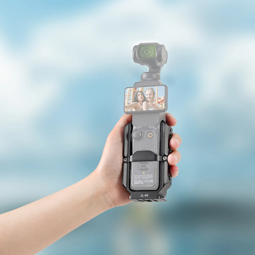Metall-Verlängerungsrahmen für DJI Osmo Pocket 3, Käfig, Multifunktions-Erweiterungsgerät, Schnellverschluss-Halterung für Pocket 3-Gimbal-Kamera – Detail 3